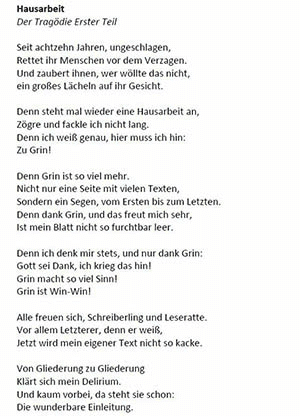 | GRIN Kreativer Beitrag zum Gewinnspiel - 3. Platz